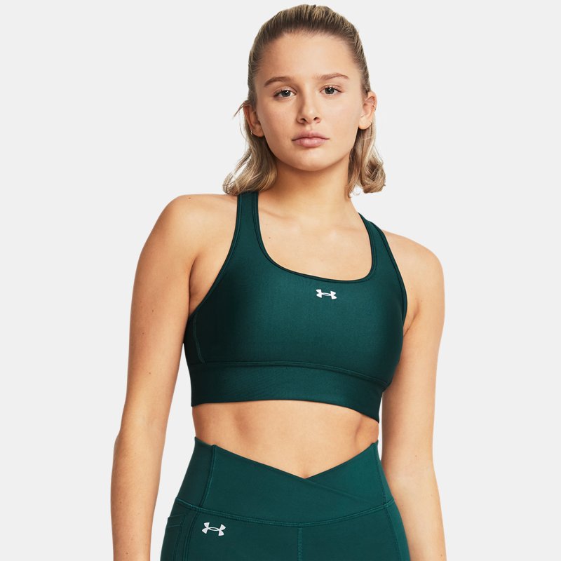 Damessport-bh Under Armour Crossback Longline Hydro Teal / Wit M